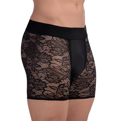 MENAGERIE - CLASSIC BOXER IN BLACK LACE