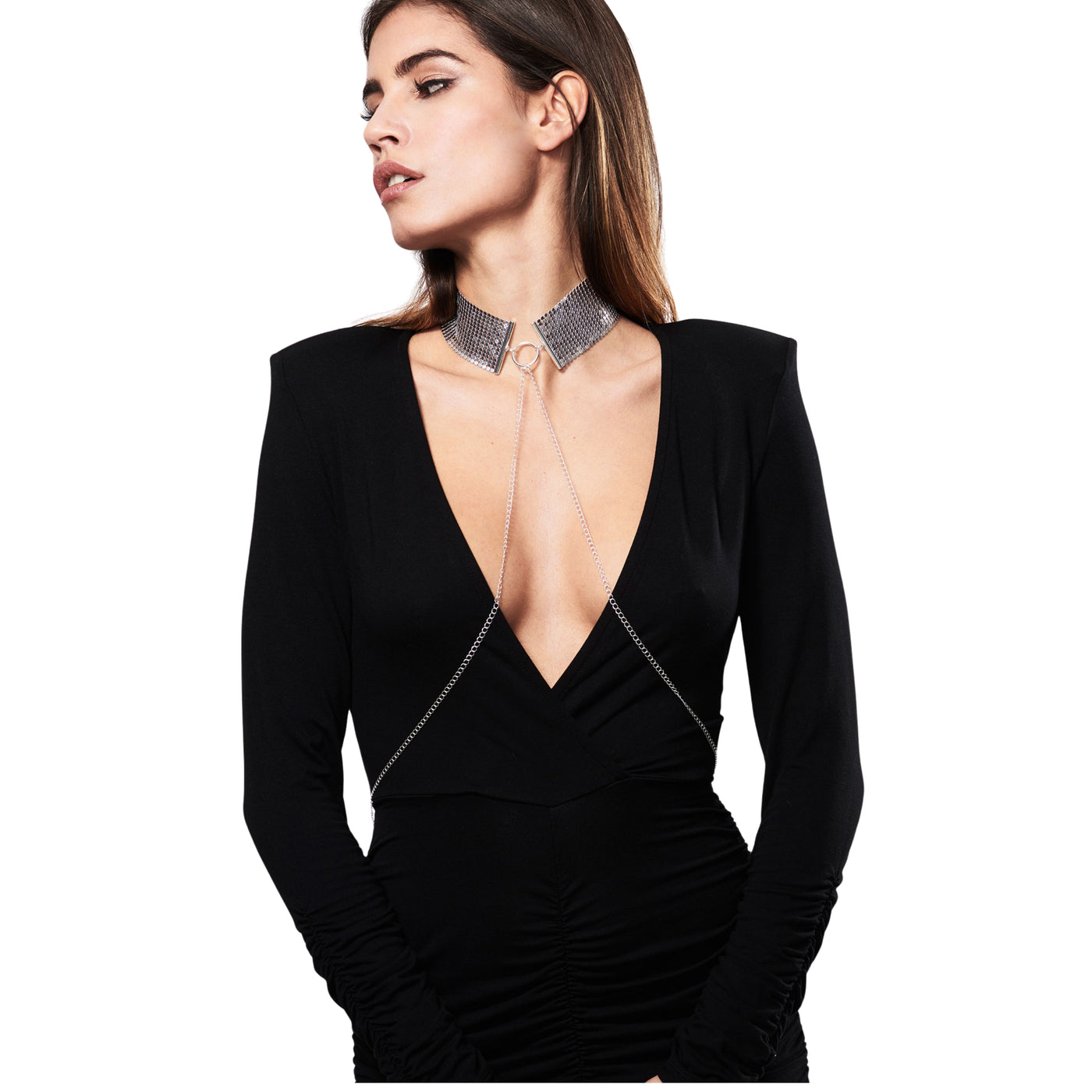 DESIR METALLIQUE - COLLARE MAGLIE METALLICHE ARGENTO