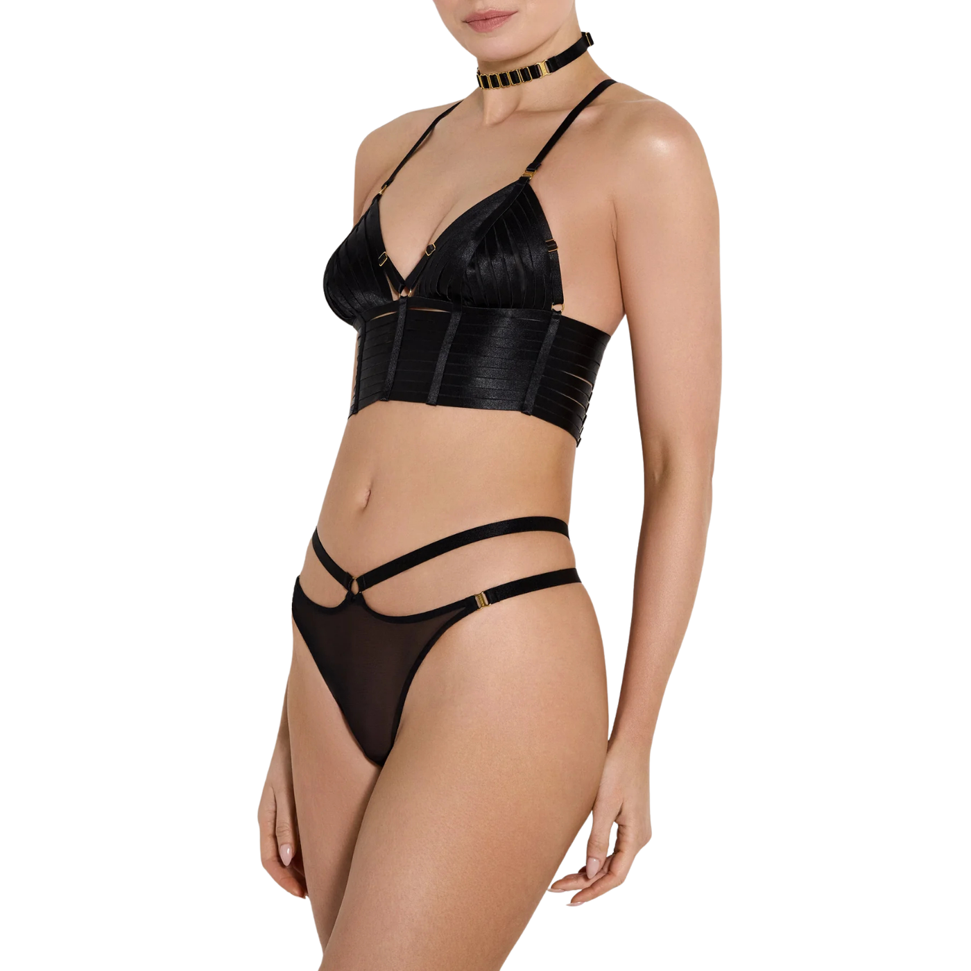 BORDELLE - FINE COLLAR WITH 24K BLACK SLIDERS
