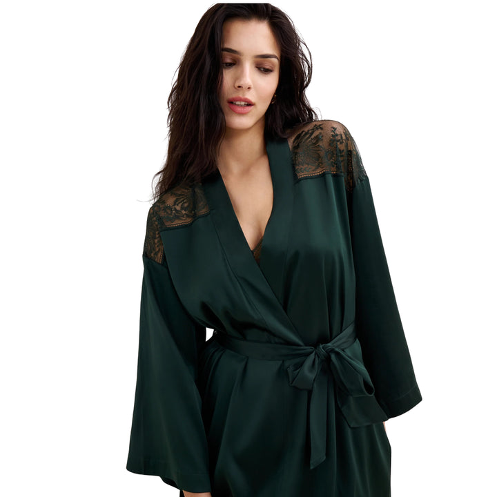 AUBADE - MIDNIGHT WHISPER KIMONO GREEN