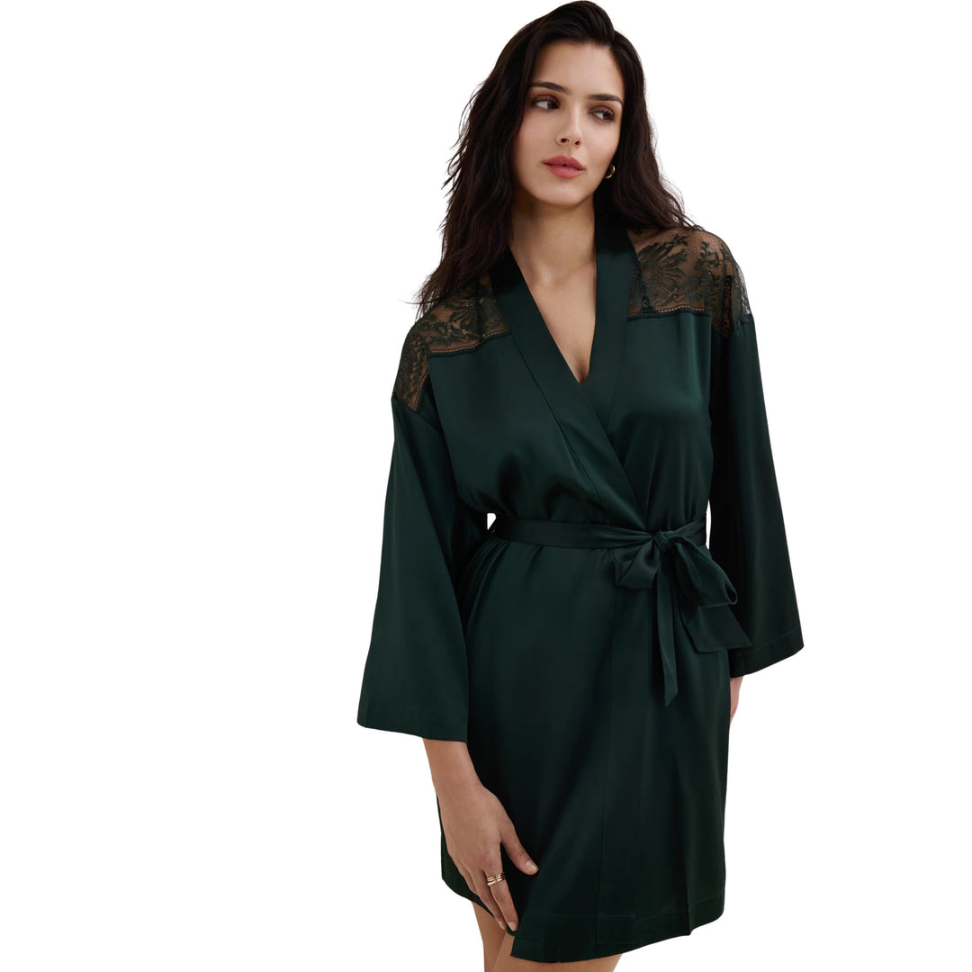 AUBADE - MIDNIGHT WHISPER KIMONO GREEN