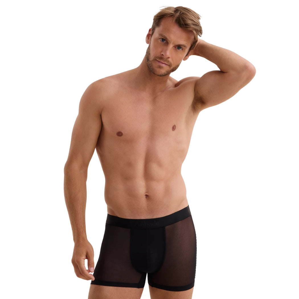 AUBADE - BOXER TRASPARENTE NERO