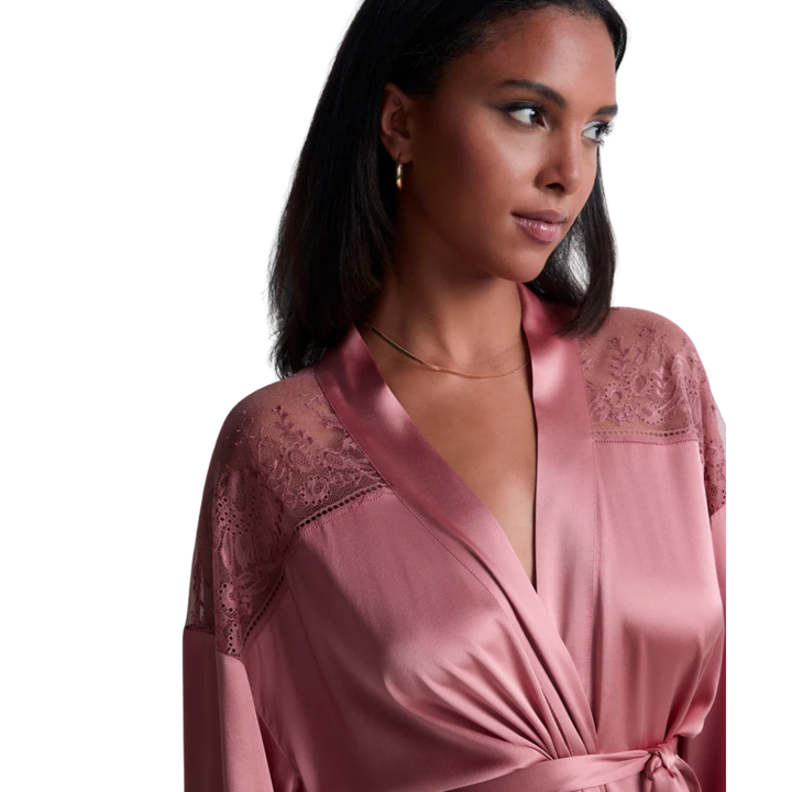 AUBADE - MIDNIGHT WHISPER KIMONO PINK