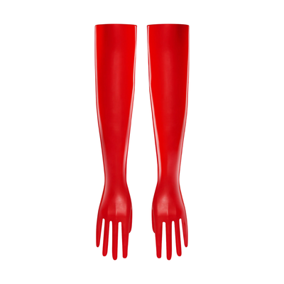 MAISON CLOSE - GUANTI IN LATTICE ROSSO