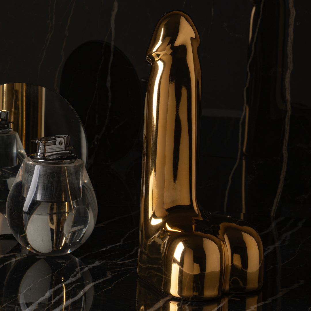 LUI - SOPRAMMOBILE IN CERAMICA DORATO FALLO IN LOVE