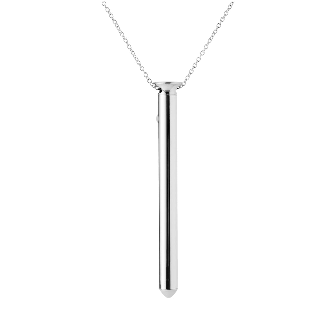 CRAVE - VESPER VIBRATOR NECKLACE SILVER