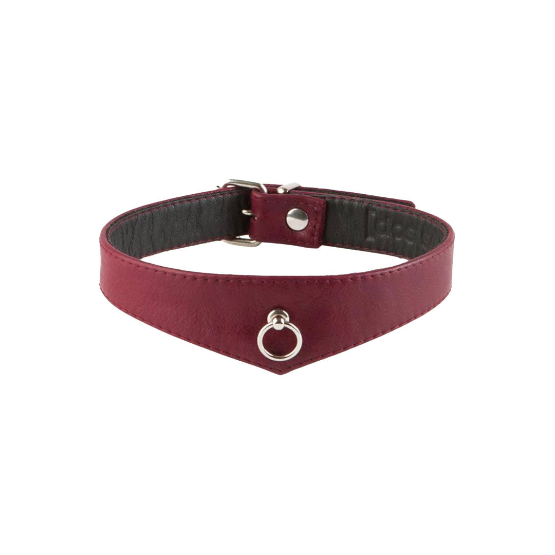 DOS SANTOS - COLLARE IN PELLE ELEGANCE BURGUNDY