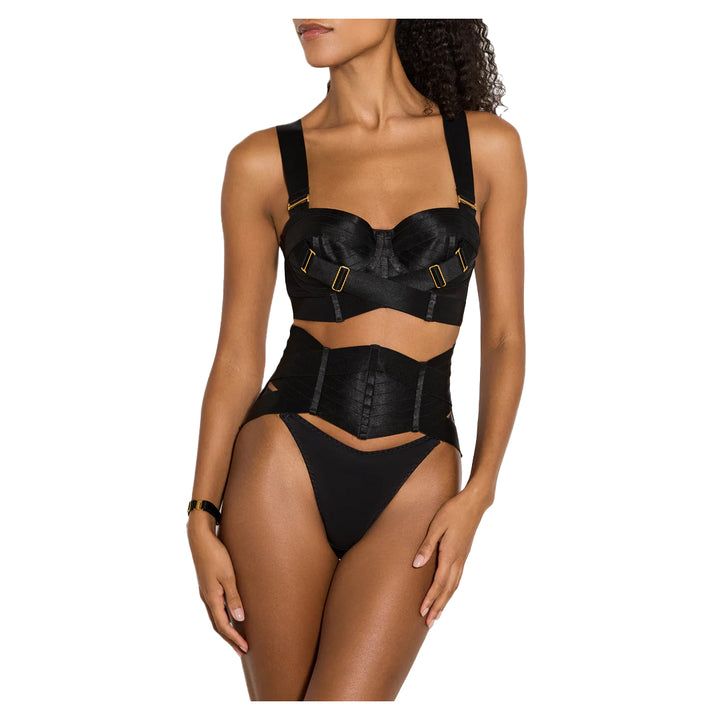 BORDELLE - STRINGIVITA CON REGGICALZE NERO