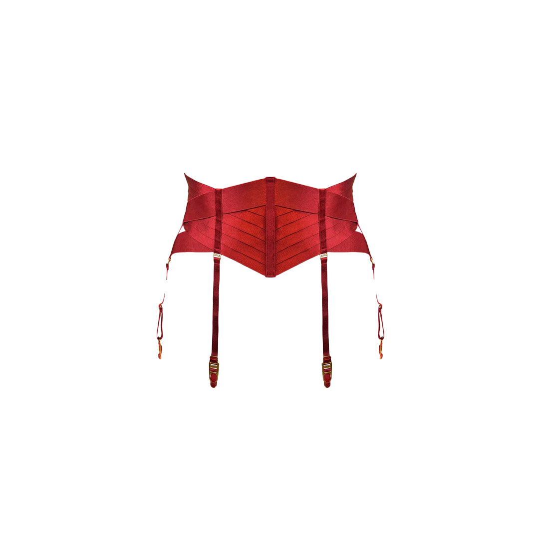 BORDELLE - SIGNATURE PANELLED CINCHER RED