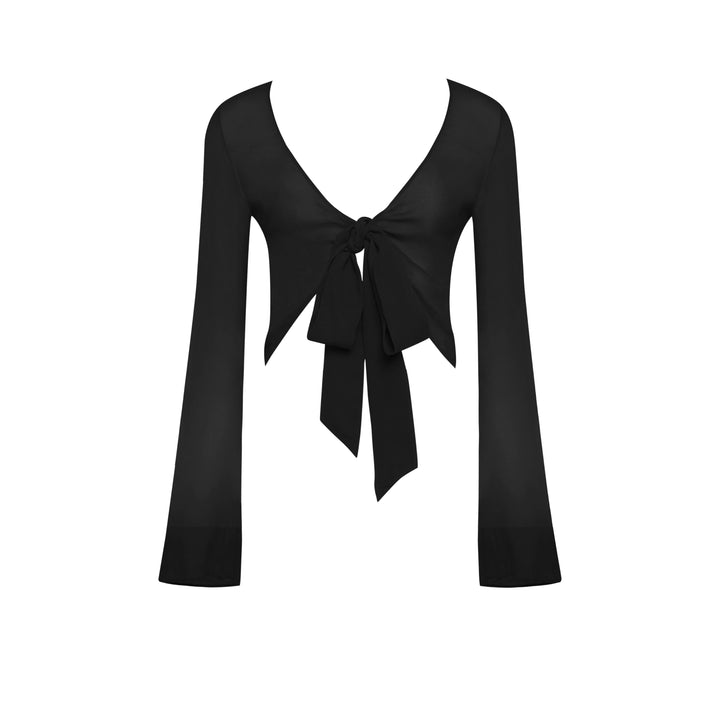 MAISON CLOSE - TOP MANICHE LUNGHE NERO