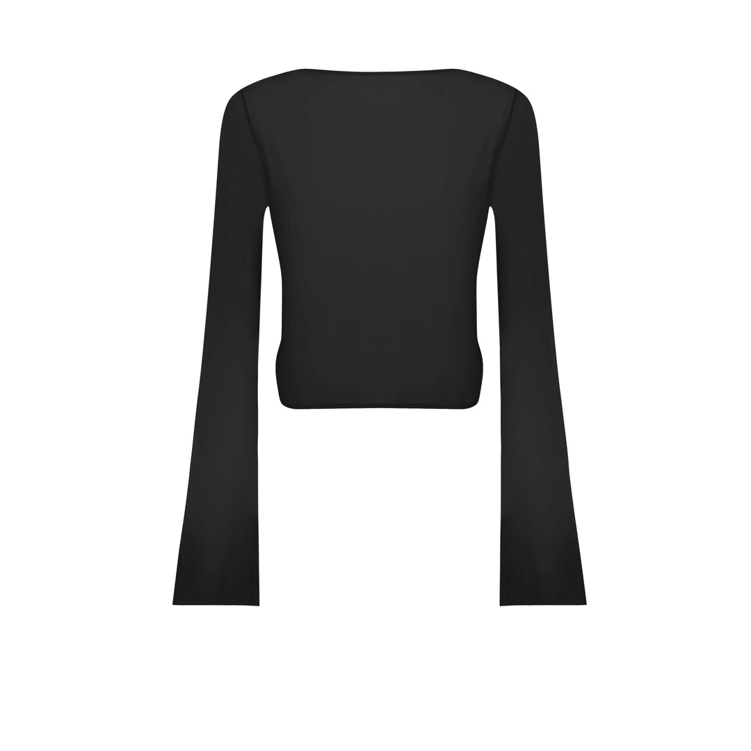 MAISON CLOSE - TOP MANICHE LUNGHE NERO