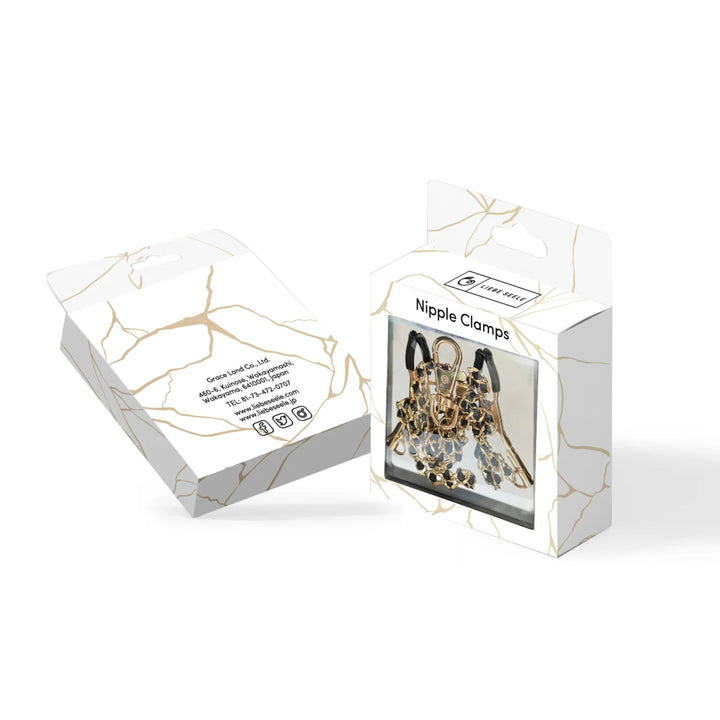 LIEBE SEELE - STRINGI CAPEZZOLI CATENA CON PERLINE NERE