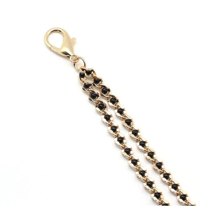 LIEBE SEELE - STRINGI CAPEZZOLI CATENA CON PERLINE NERE