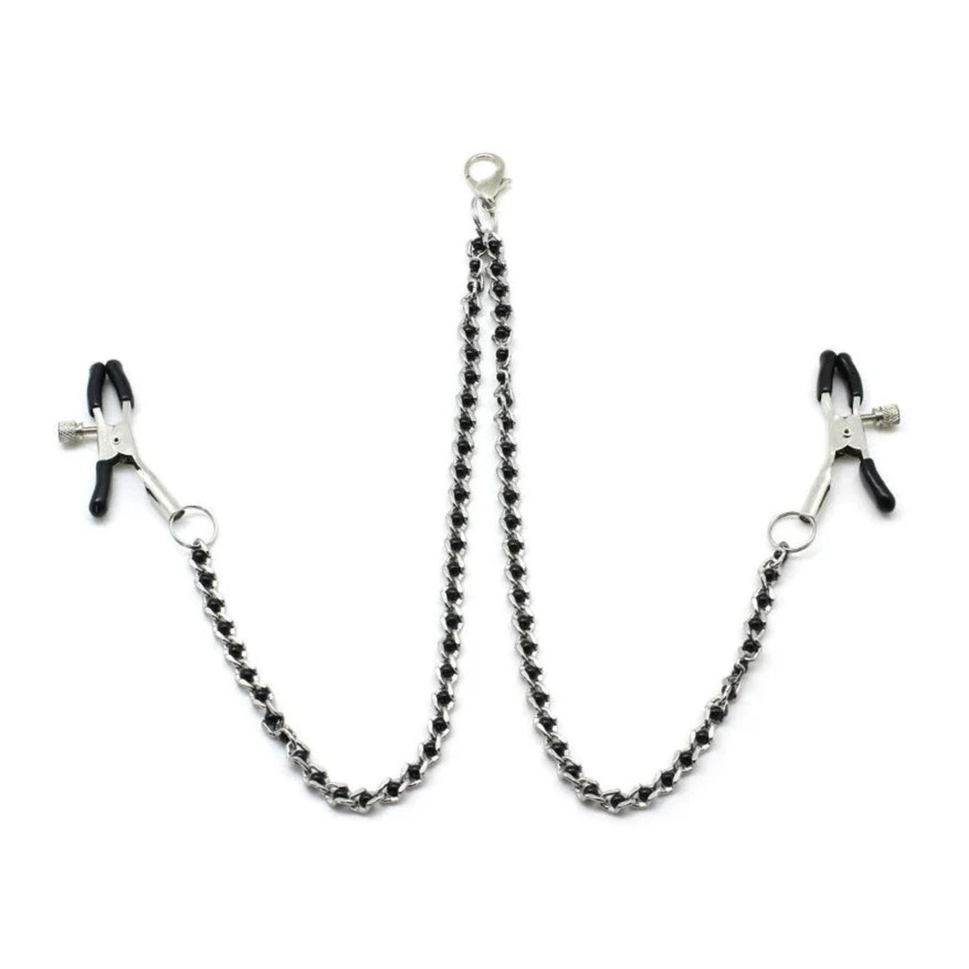 LIEBE SEELE - STRINGI CAPEZZOLI CATENA CON PERLINE NERE