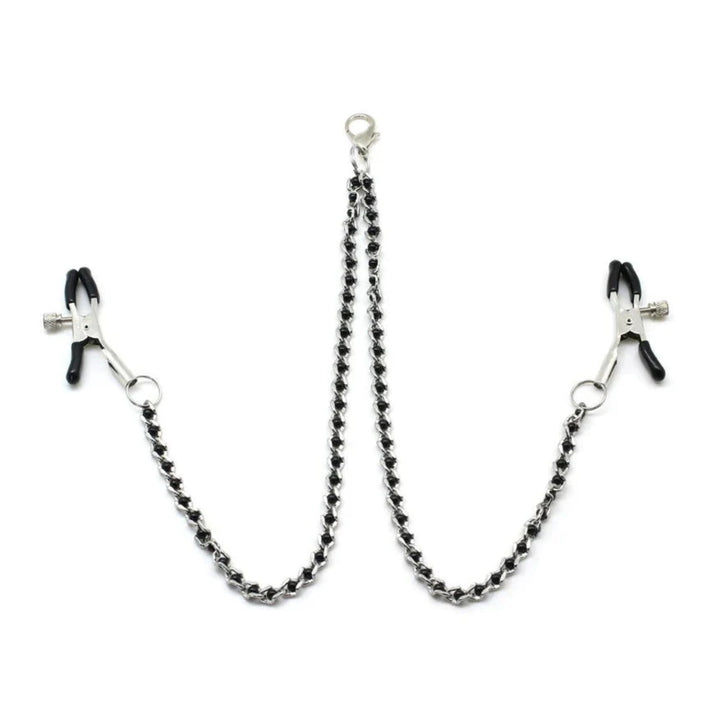 LIEBE SEELE - STRINGI CAPEZZOLI CATENA CON PERLINE NERE