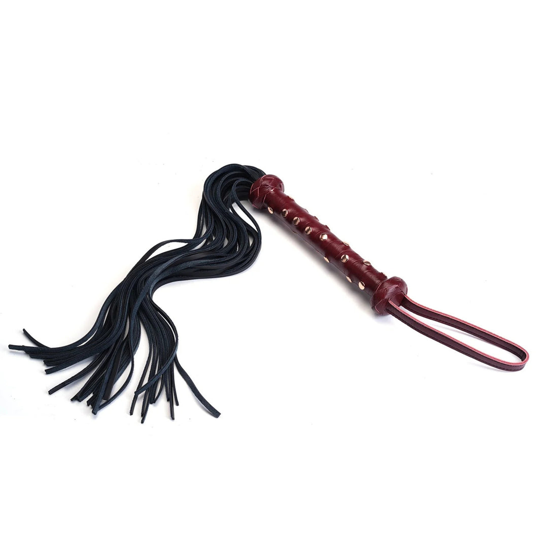 LIEBE SEELE - RED WINE FLOGGER WITH STUDDED HANDLE