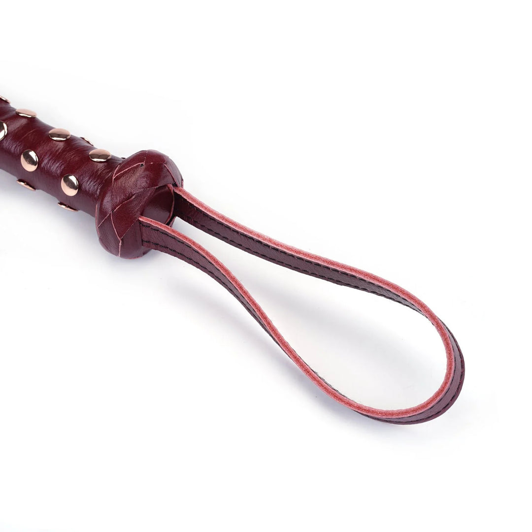 LIEBE SEELE - RED WINE FLOGGER WITH STUDDED HANDLE