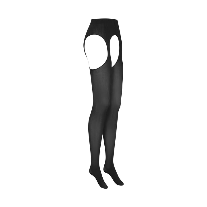 MAISON CLOSE - OPEN-CROTCH STOCKINGS WITH GARTER BELT EFFECT 70 DEN