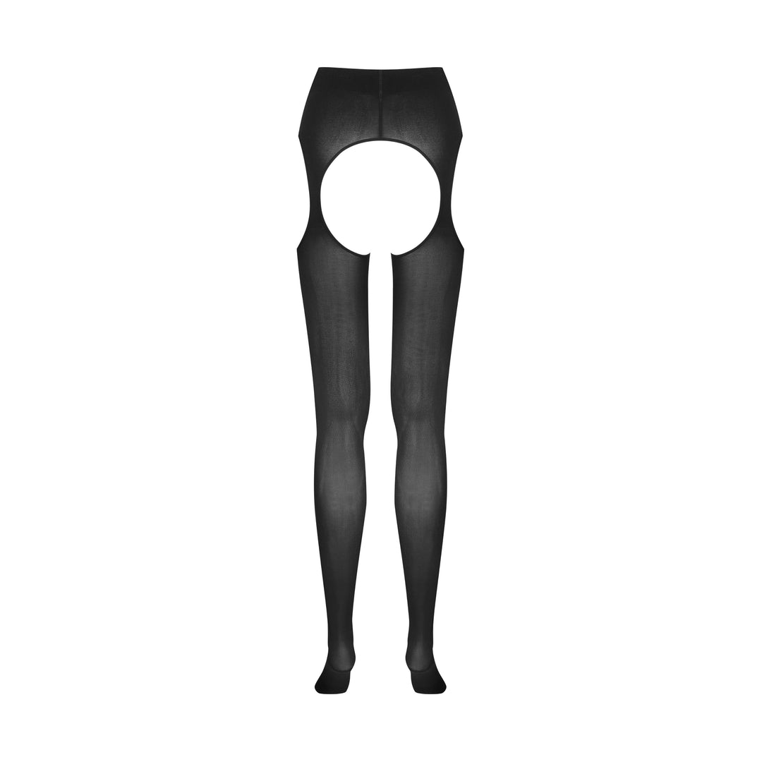MAISON CLOSE - OPEN-CROTCH STOCKINGS WITH GARTER BELT EFFECT 70 DEN