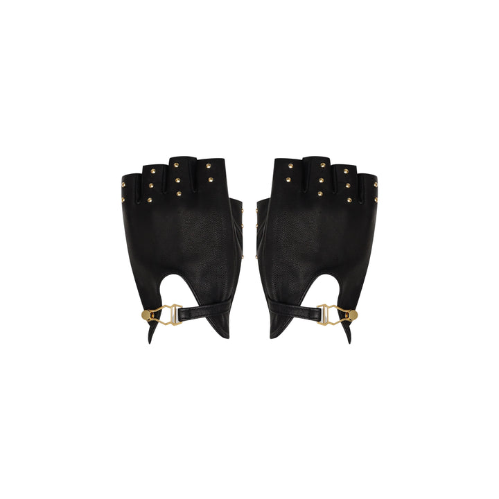 MAISON CLOSE - GUANTI SENZA DITA IN PELLE BORCHIATI