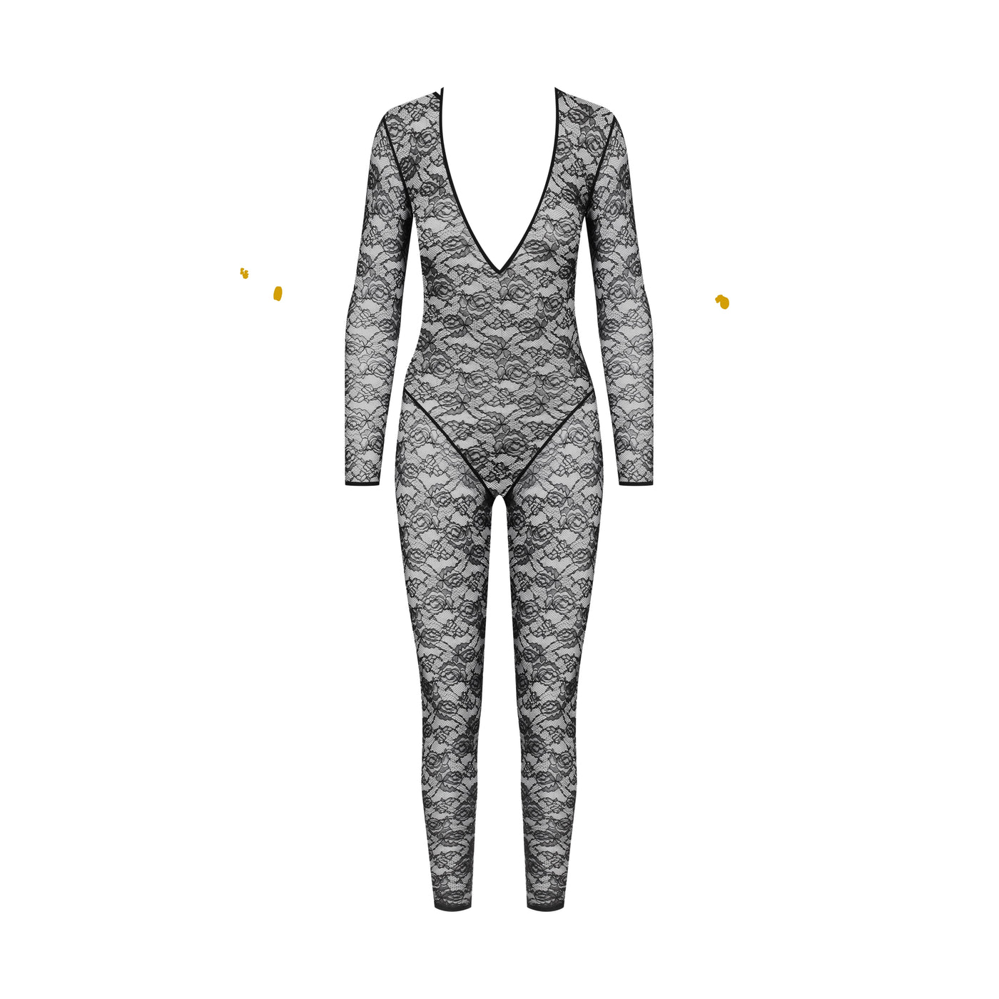 MAISON CLOSE - CATSUIT IN PIZZO CON SCOLLO A V