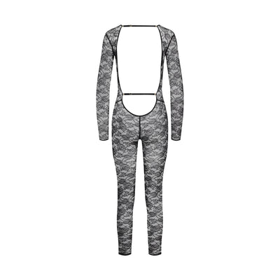 MAISON CLOSE - CATSUIT IN PIZZO CON SCOLLO A V