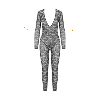 MAISON CLOSE - CATSUIT IN PIZZO CON SCOLLO A V