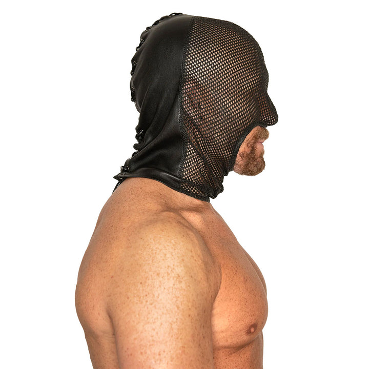 SIRAINER - EYES SHUT LEATHER LACE HOOD