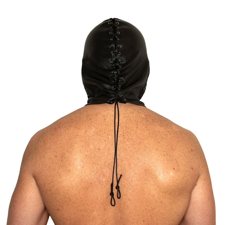 SIRAINER - EYES SHUT LEATHER LACE HOOD