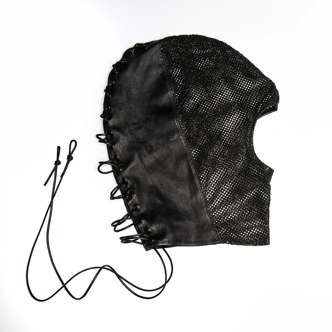 SIRAINER - EYES SHUT LEATHER LACE HOOD