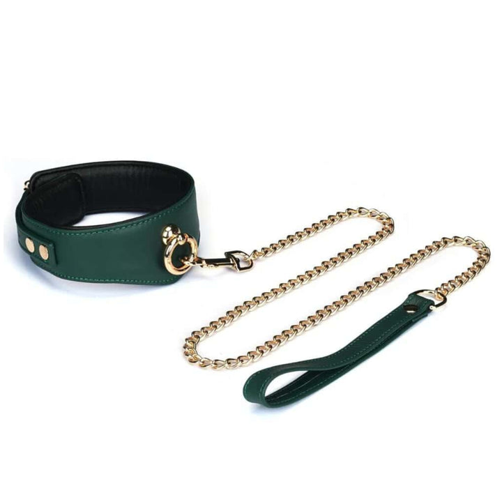 LIEBE SEELE - MOSSY CHIC COLLAR WITH LEASH AND LOCK