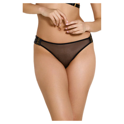 BORDELLE - MESH PEEP BRIEF BLACK