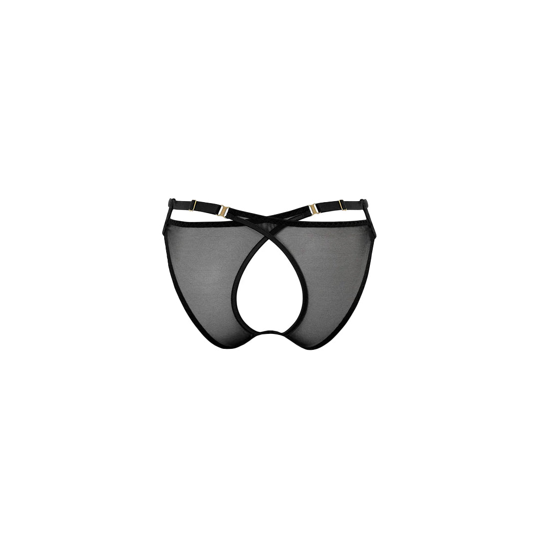 BORDELLE - MESH PEEP BRIEF BLACK