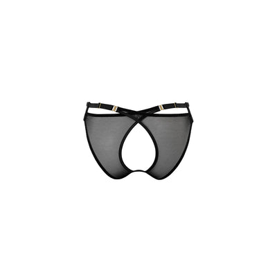 BORDELLE - MESH PEEP BRIEF BLACK