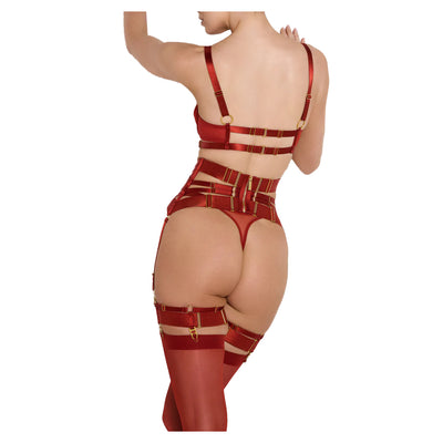 BORDELLE - SIGNATURE PANELLED CINCHER RED