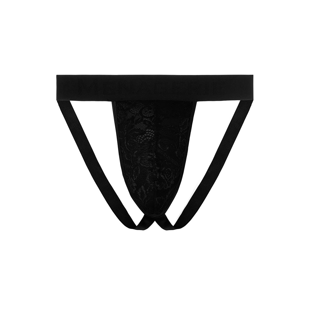 MENAGERIE - JOCKSTRAP IN PIZZO NERO