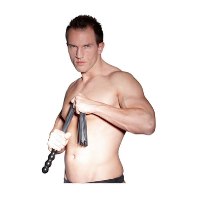 ZADO - LEATHER FLOGGER WITH WOODEN HANDLE