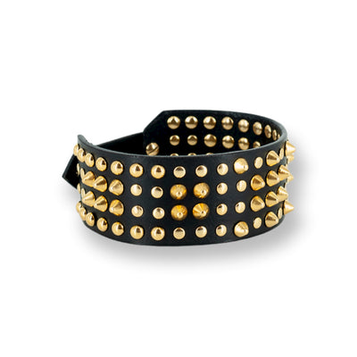 0770 - COLLARE IN PELLE CON BORCHIE