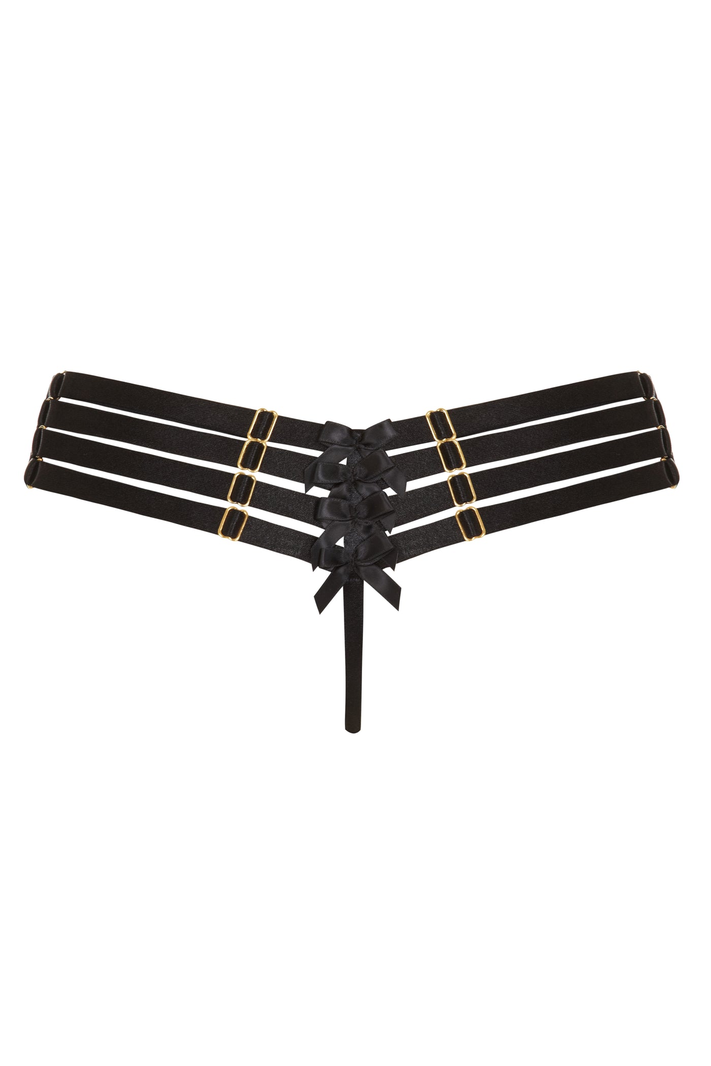 BORDELLE - BLACK ADJUSTABLE THONG