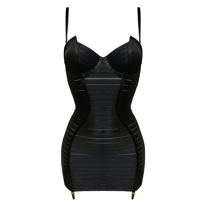 BORDELLE - BLACK ADJUSTABLE ANGELA DRESS