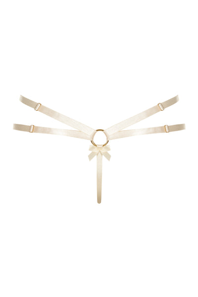 BORDELLE - CREAM-COLORED ADJUSTABLE THONG