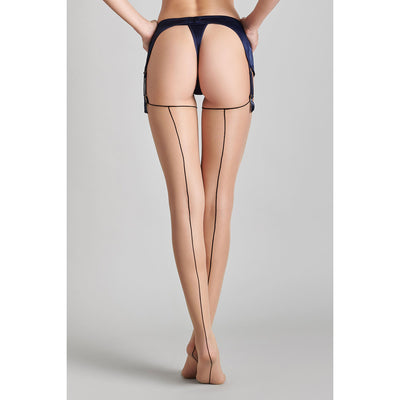 MAISON CLOSE - CUT AND CURLED STOCKINGS NUDE/BLACK
