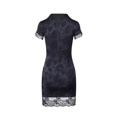 CADOLLE - VIOLETTA SATIN AND LACE DRESS