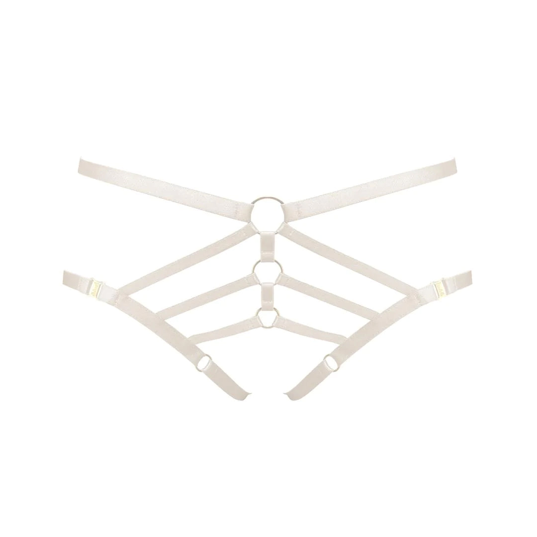 BORDELLE - ART DECO CREAM-COLORED PANTIE WITH STRINGS 