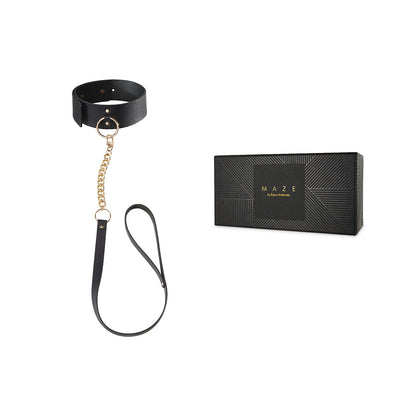 BIJOUX INDISCRETS - MAZE - BLACK COLLAR WITH LEASH