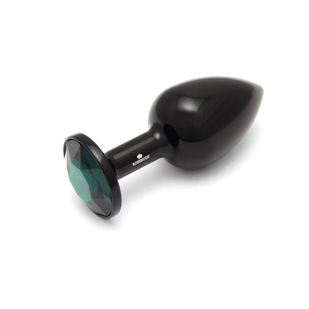 ROSEBUDS - MEDIUM ANAL PLUG IN BLACK ALUMINUM
