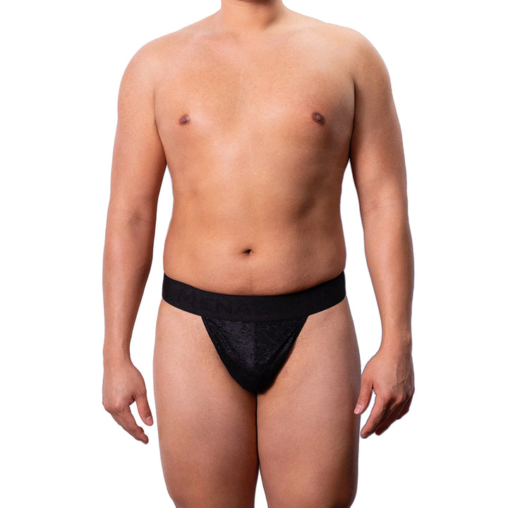 MENAGERIE - LACE THONG BLACK