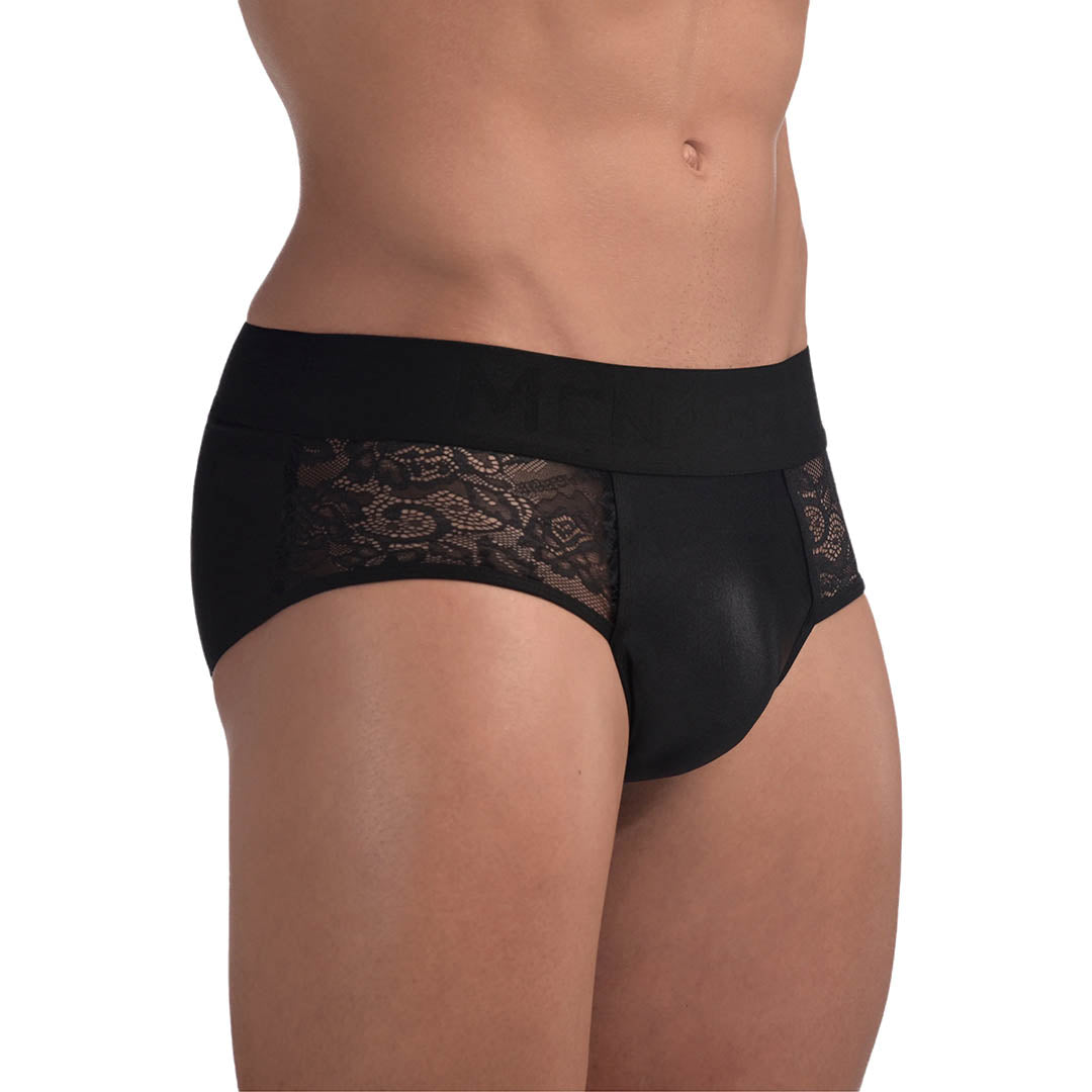 MENAGERIE - SLIP CLASSICO IN PIZZO NERO