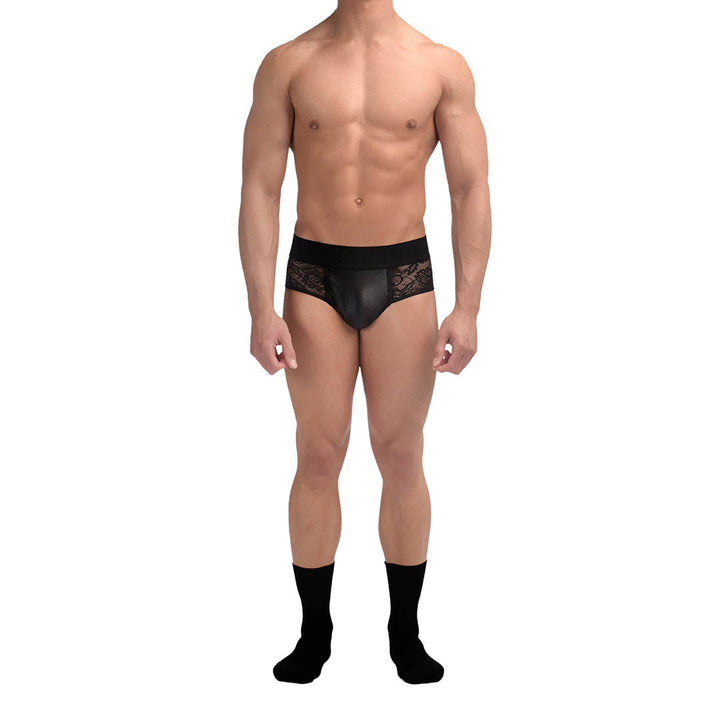 MENAGERIE - SLIP CLASSICO IN PIZZO NERO