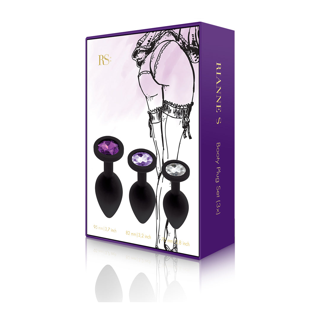 RIANNE S - SET DI 3 PLUG ANALI IN SILICONE NERO